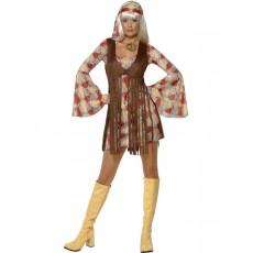 Hippie Kleid Groovy Baby Kostüm 70er Jahre Mottoparty 60er