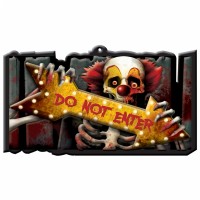 Halloween Partydeko Schild Clown Do Not Enter 3D