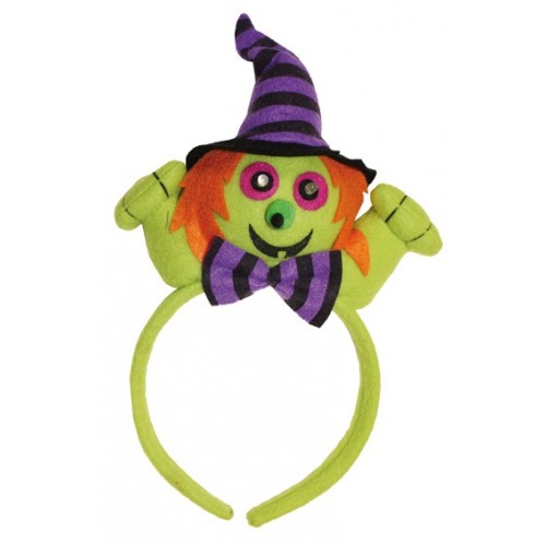 Halloween Haarreifen Hexe mit LED Augen Kostümzubehör