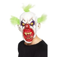 Halloween Maske Zombie Clown mit grünen Haaren Es