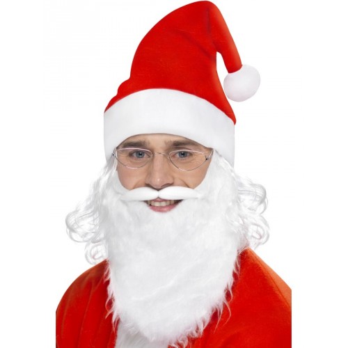 Weihnachten Santa Mütze Bart und Brille Weihnachtsmann Set