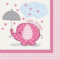 Babyparty Elefant Rosa Servietten Babyshower Geburt
