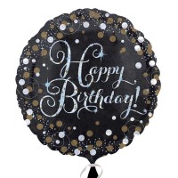 Folienballon Happy Birthday Art. 34062 Geburtstag Ballon schwarz