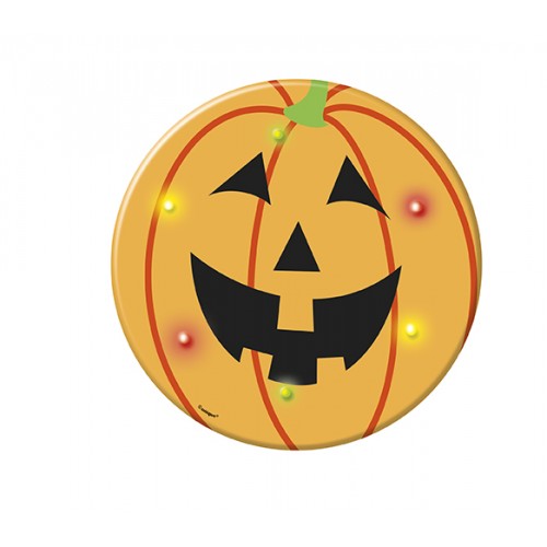 Halloween Partydeko Button Anstecker Kürbis mit LED´s