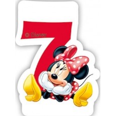 Minnie Mouse Café Kerze Zahl 7 Disney Partydeko Kindergeburtstag