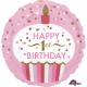 Folienballon Rosa Art. 34529 Muffin Partydeko 1. Geburtstag 1. Kindergeburtstag Ballon