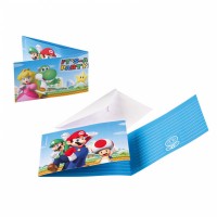 Super Mario Einladungskarten 6 Stück