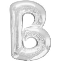 Folienballon XL Buchstabe B Silber Partydeko Geburtstag Ballon