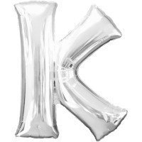 Folienballon XL Buchstabe K Silber Partydeko Geburtstag Ballon