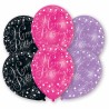 Luftballon Happy Birthday Schwarz/Pink Art. 9901070 Partydeko Geburtstag Ballon