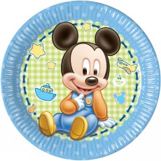 Mickey Mouse Baby Teller 8 Stück Disney Partydeko Kindergeburtstag