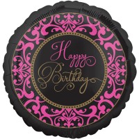 Folienballon Happy Birthday schwarz/pink Art. 32109 Partydeko Luftballon Geburtstag