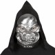 Halloween Masken Totenkopf mit Kapuze Silber Schädel