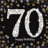 Sparkling Servietten Zahl 70 Happy Birthday Partydeko Geburtstag Schwarz