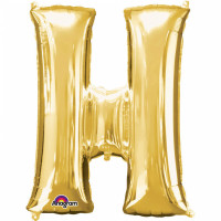 Folienballon XXL Buchstabe H Gold Partydeko Geburtstag Ballon