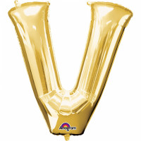 Folienballon XXL Buchstabe V Gold Partydeko Geburtstag Ballon
