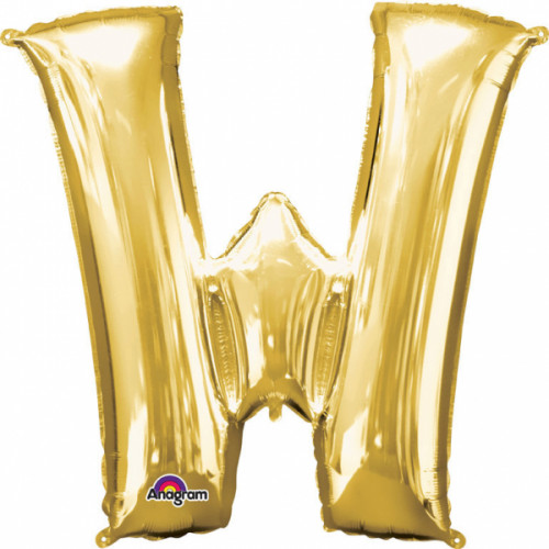Folienballon XXL Buchstabe W Gold Partydeko Geburtstag Ballon