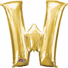 Folienballon XXL Buchstabe W Gold Partydeko Geburtstag Ballon