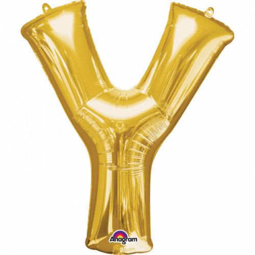 Folienballon XXL Buchstabe Y Gold Partydeko Geburtstag Ballon