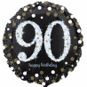 Folienballon Zahlenballon Sparkling Zahl 90 Partdeko Geburtstag Ballon