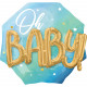 Folienballon Jumbo XXL Oh Baby Art. 39734 Partydeko Babyparty Geburt Ballon