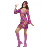 Hippie Kleid Chick Kostüm 60er 70er Jahre Schlagerparty Flower
