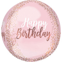 Folienballon Happy Birthday Orbz Art. 41103 Partydeko Ballon Geburtstag