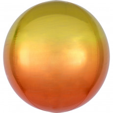 Folienballon Orbz Rund Ombre Gelb Orange Art.39848 Partydeko Kugelballon