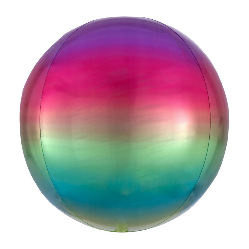 Folienballon Orbz Rund Ombre Regenbogen Art.39850 Partydeko Kugelballon