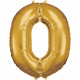 Folienballon XL Zahl 0 Gold Partydeko Geburtstag