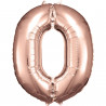 Folienballon XL Zahl 0 Rose Gold Partydeko Geburtstag Ballon