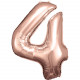 Folienballon XL Zahl 4 Rose Gold Partydeko Geburtstag Ballon