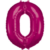 Folienballon XL Zahl 0 Pink Partydeko Geburtstag