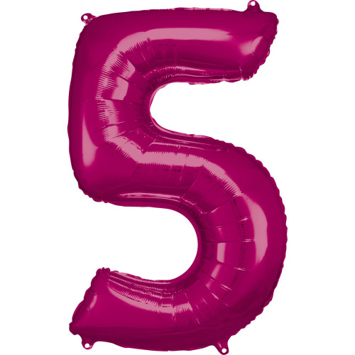 Folienballon XL Zahl 5 Pink Partydeko Geburtstag