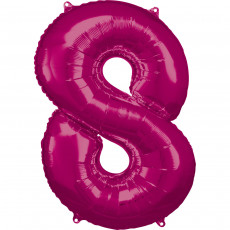 Folienballon XL Zahl 8 Pink Partydeko Geburtstag