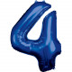 Folienballon XL Zahl 4 Blau Partydeko Geburtstag Ballon