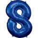 Folienballon XL Zahl 8 Blau Partydeko Geburtstag Riesenballon Ballon