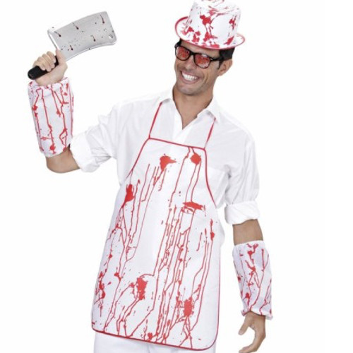 Halloween Kostüm Metzger mit Blutverschmierter Schürze