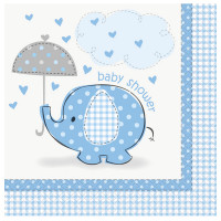 Babyshower Elefant Blau Servietten Partydeko Babyparty