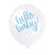 Luftballons Hello Baby Blau Boy Partydeko Babyparty Babyshower Geburt Ballon