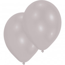 Luftballons Silber Metallic Partydeko Geburtstag Silver 10 Stück