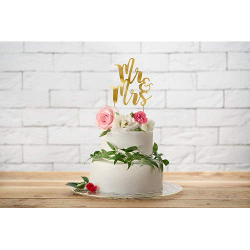 Cake Topper Mr. & Mrs Gold zur Hochzeit Kuchendeko