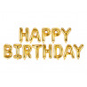 Folienballon Happy Birthday Schriftzug Gold Partydeko