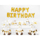 Folienballon Happy Birthday Schriftzug Gold Partydeko