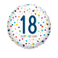 Folienballon Zahlenballon Konfetti Zahl 18 Partdeko Geburtstag