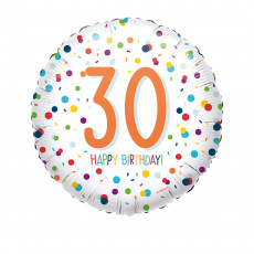Folienballon Zahlenballon Konfetti Zahl 30 Partydeko Geburtstag