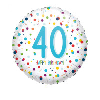 Folienballon Zahlenballon Konfetti Zahl 40 Partdeko Geburtstag