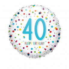 Folienballon Zahlenballon Konfetti Zahl 40 Partydeko Geburtstag