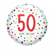 Folienballon Zahlenballon Konfetti Zahl 50 Partydeko Geburtstag