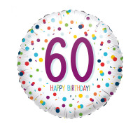 Folienballon Zahlenballon Konfetti Zahl 60 Partdeko Geburtstag
